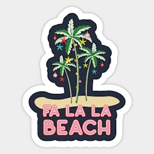 Fa La La La Beach Festive Palm Trees Sticker